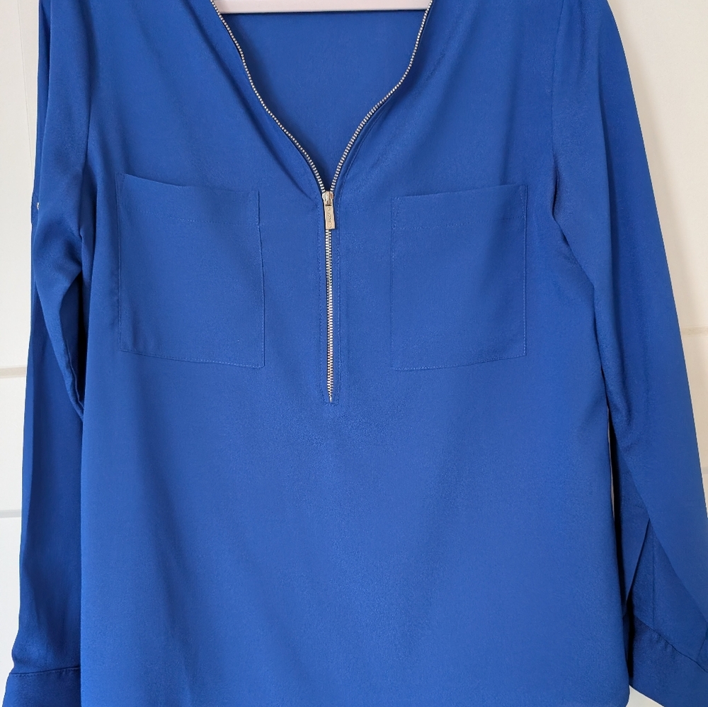 Calvin klein Blue Women's Blouse with Zipper - Picture 2 of 11